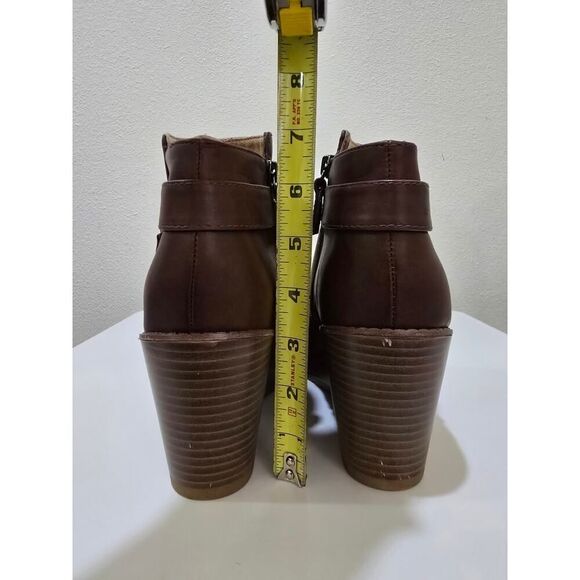 DR SCHOLLS Brown Anti-Odor 1/2" Platform Wedge Buckle Booties Comfort 11 M - Picture 9 of 10